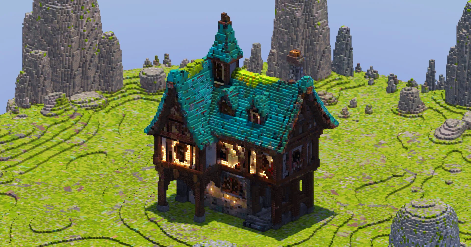 Blue Medieval House