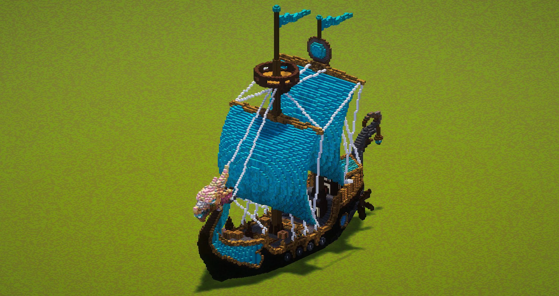 Cyan Fantasy Ship