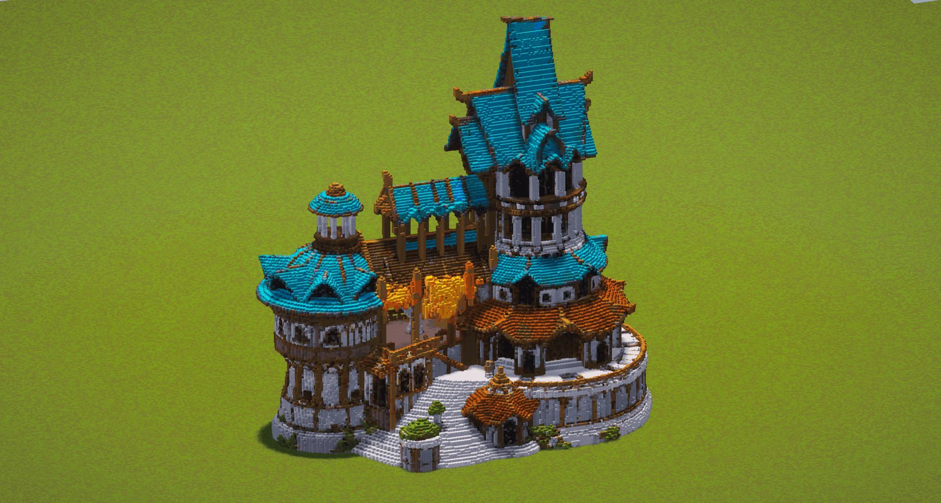 Cyan Medieval Outpost