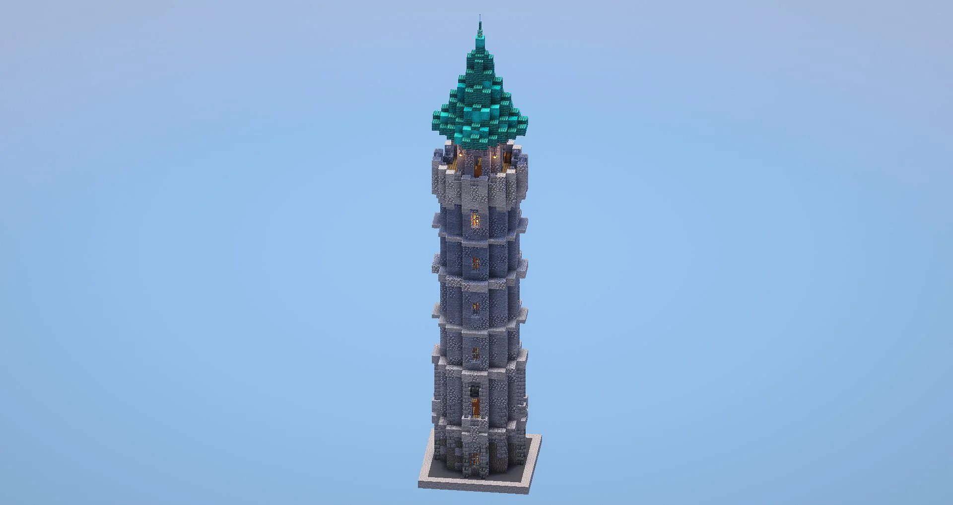Cyan Medieval Tower