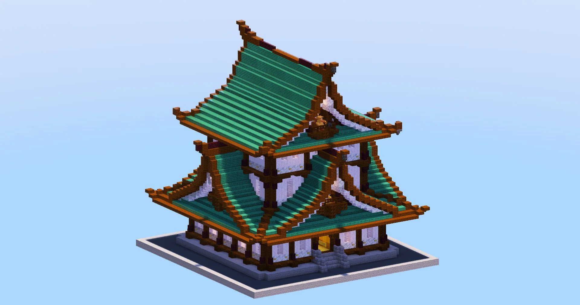Dark Prismarine Japanese Temple