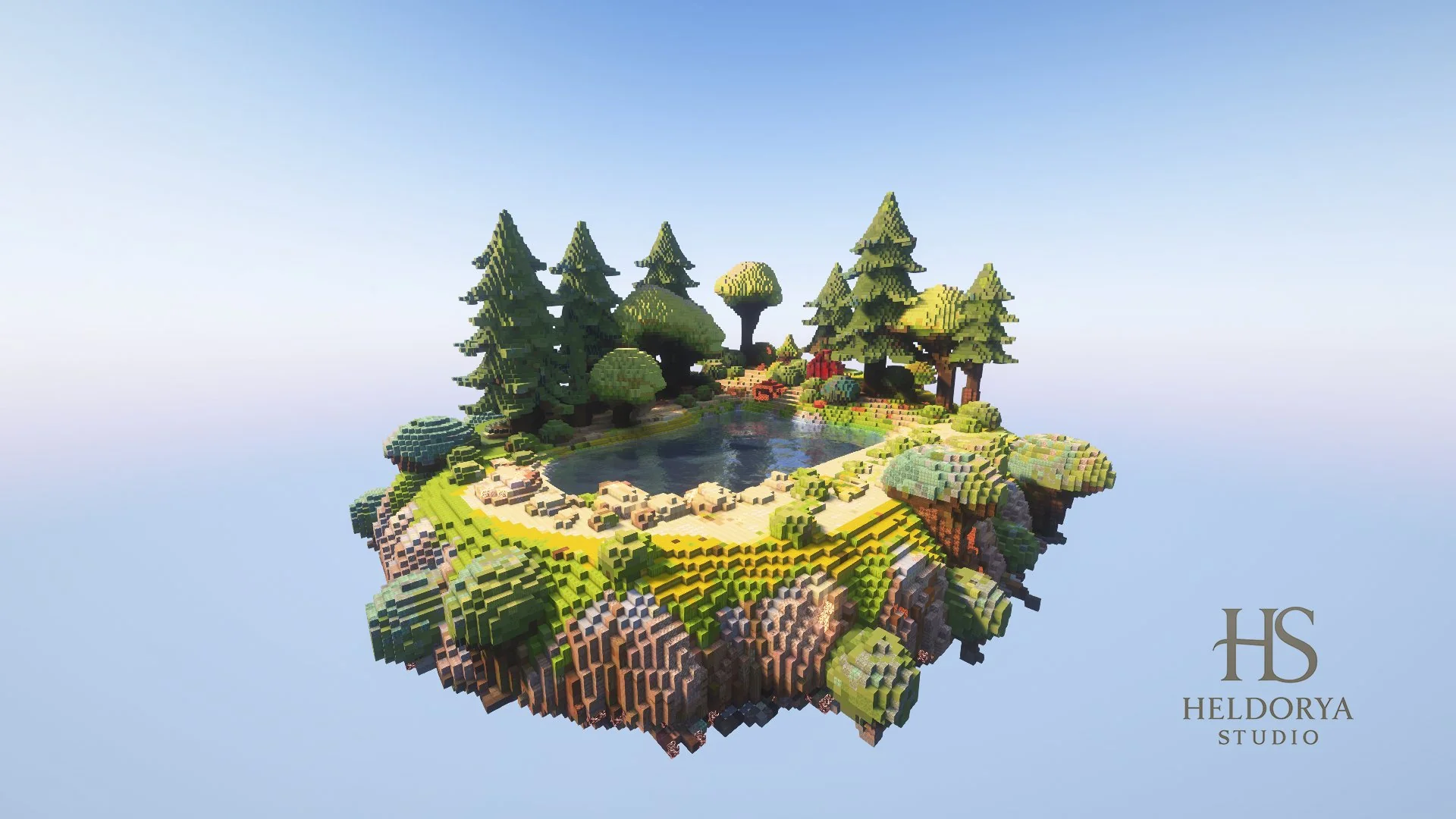 Floating Natural Island - Sky Island - Terrain Map