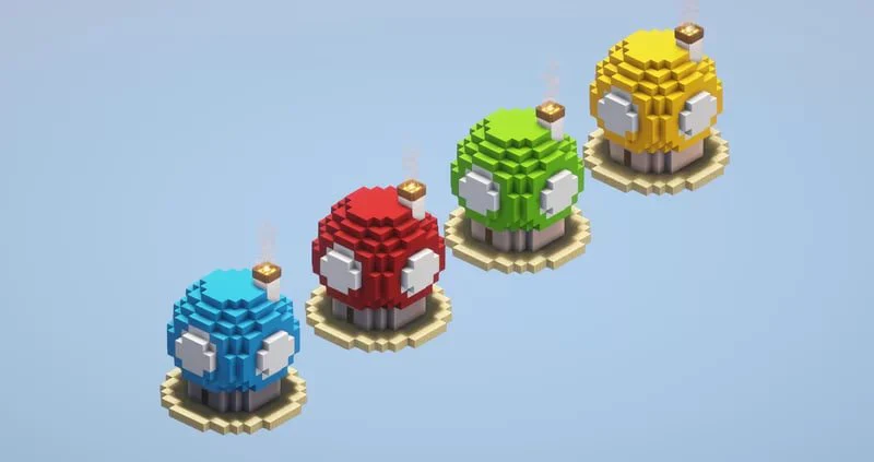 Mario Mushroom Houses