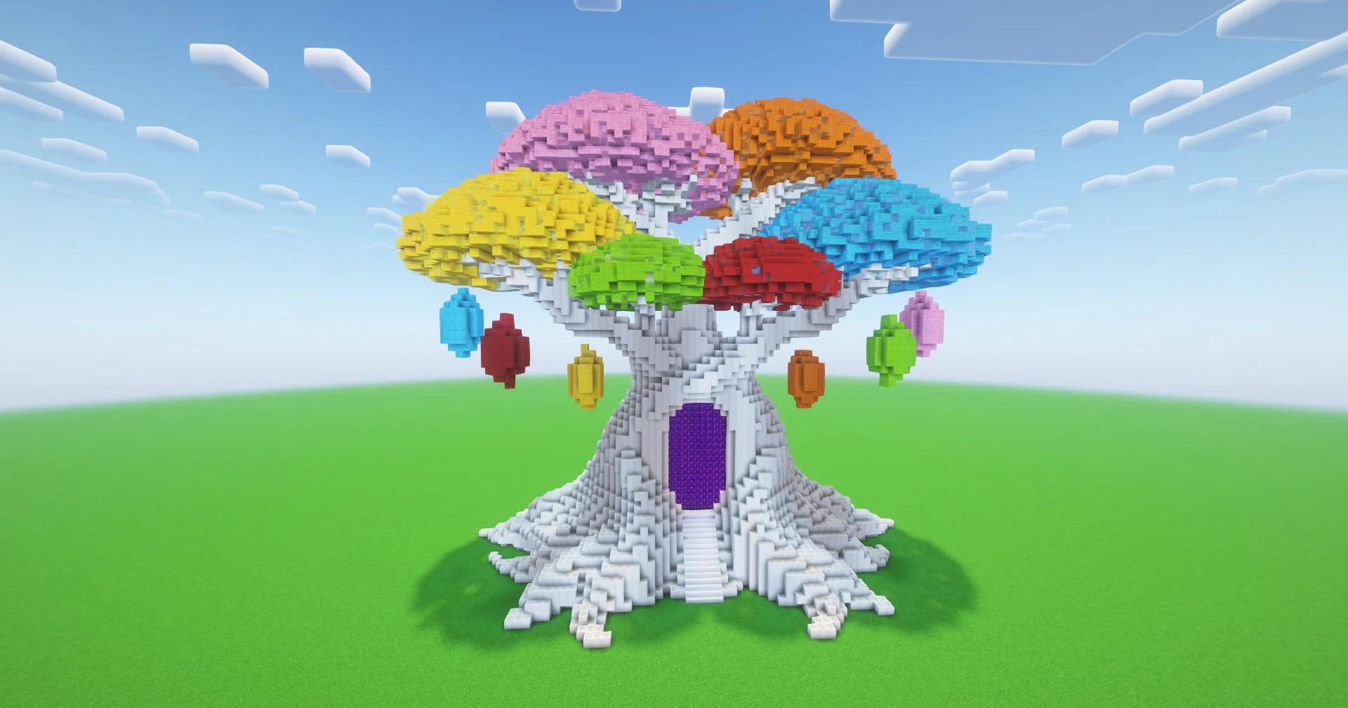 Minecraft Rainbow Bonsai Nether Portal
