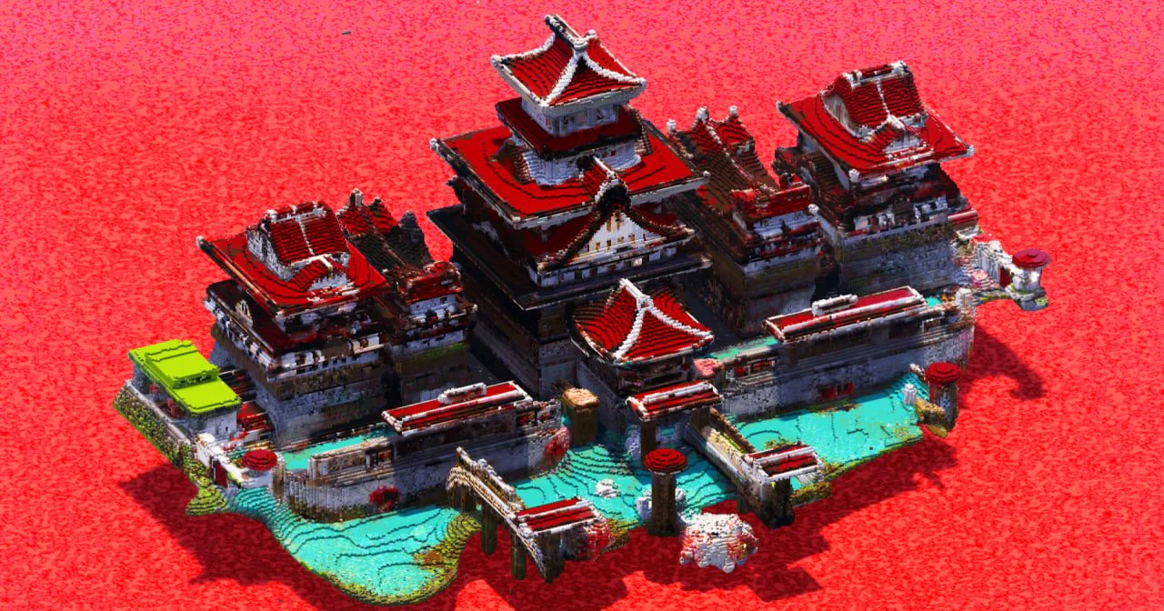 Red Japanese Castle